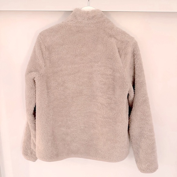 Uniqlo Beige Fluffy Yarn Fleece Full-Zip Jacket Size M - Picture 3 of 4